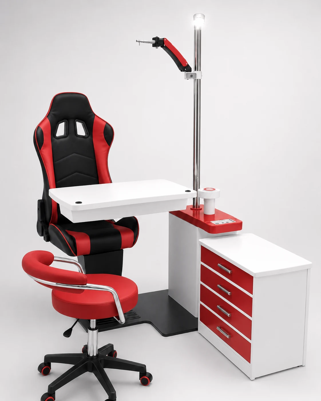 BlueStark double instrument ophthalmic combination unit in red